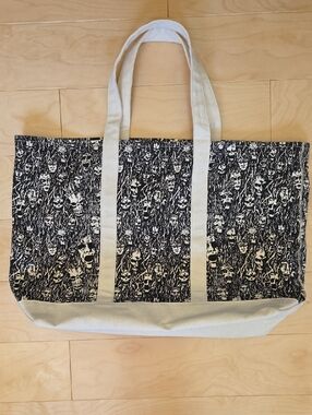 WL Heavy Duty Canvas Tote Bag in Black and Cream